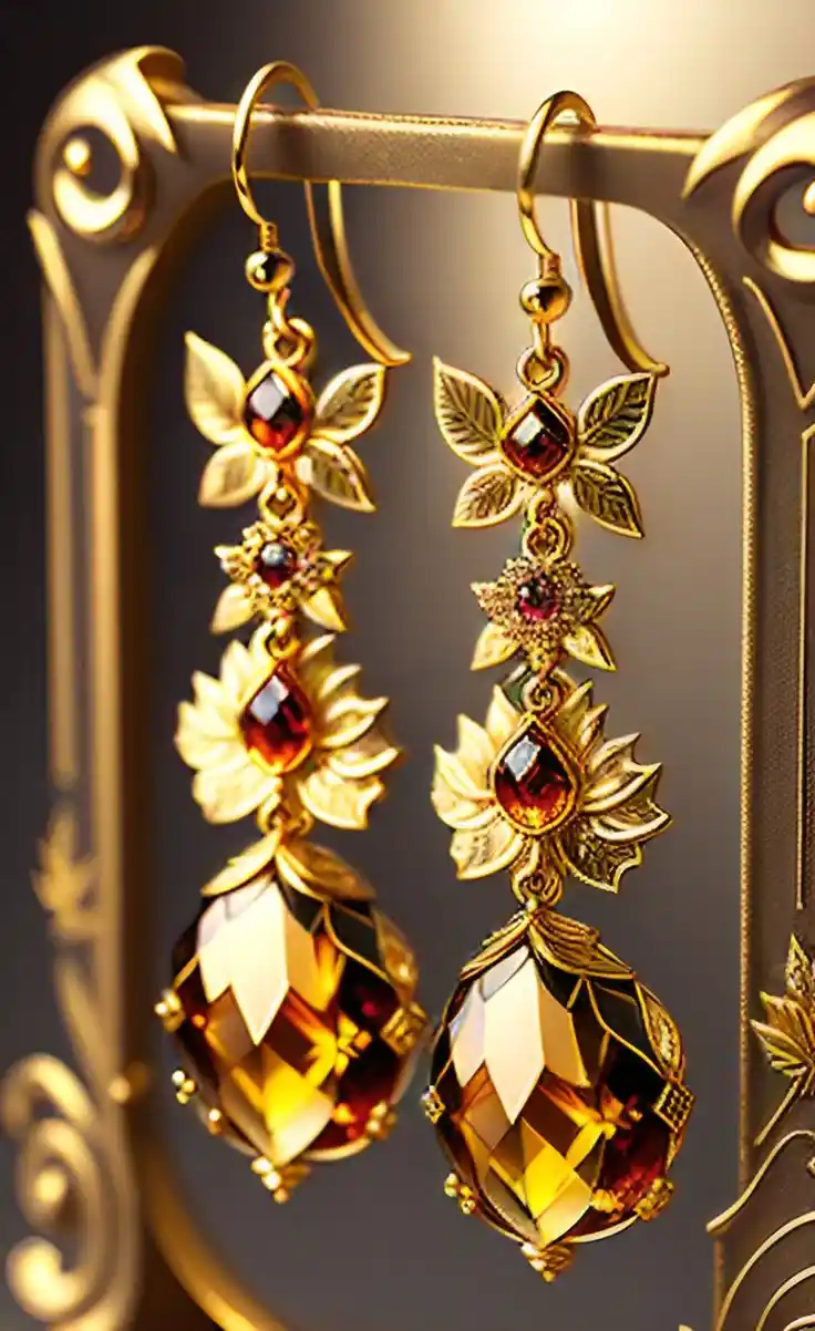 Gold Plated Earrings For Women & Girls, Yellow (Copy)
